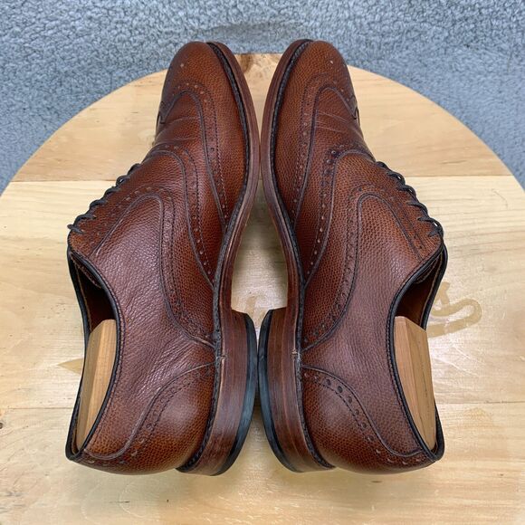 Allen Edmonds McClain Mens Size 9 Shoes Leather Wingtip Brogue Oxfords Brown - Picture 5 of 9